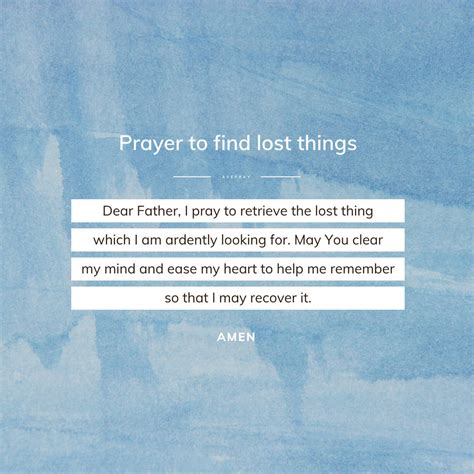 Find What's Lost: The Prayer for Lost Items .